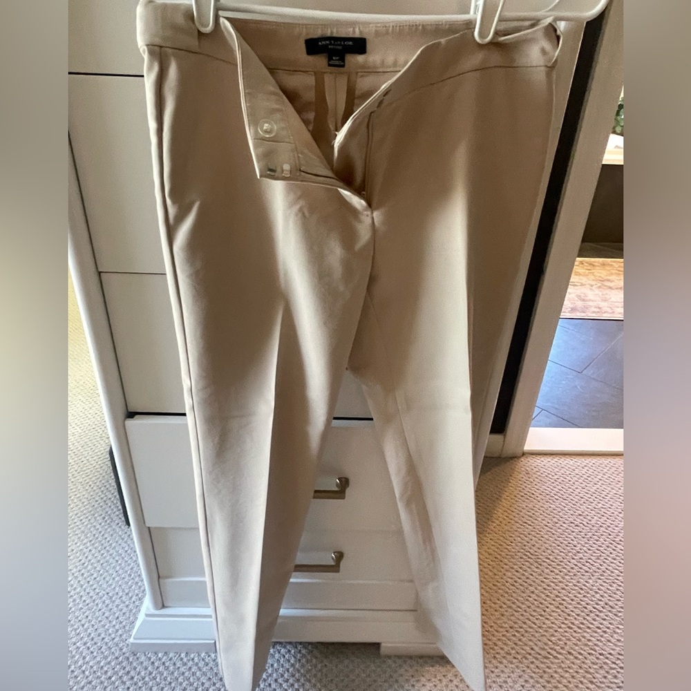 Ann Taylor Beige Straight Leg Trousers